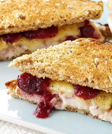 Small Chicken, Brie and Cranberry Sandwich
