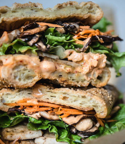 Small Applewood Cheese, Kimchi, Harissa and Japanese Mayo Sandwich