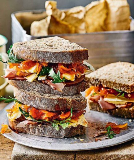 Small Applewood Cheese and Pickle Onion Relish Sandwich